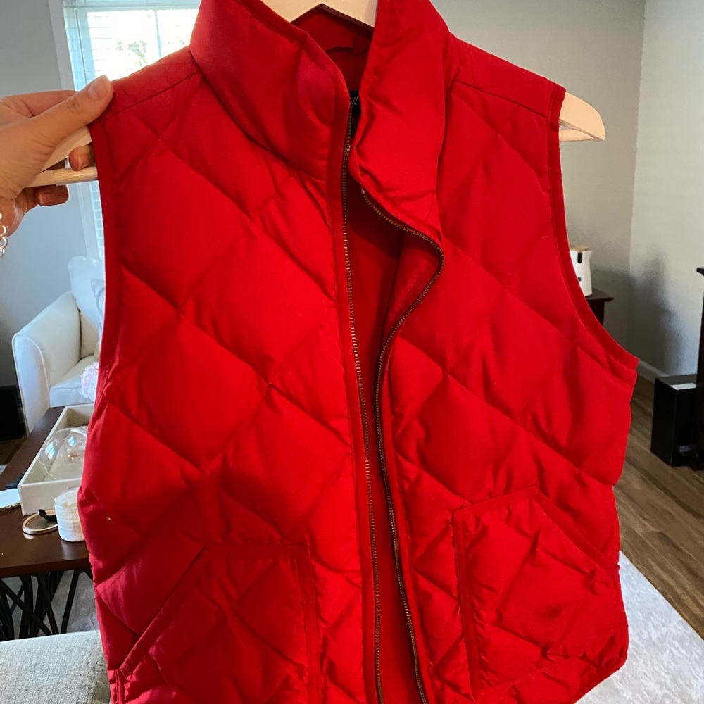 J Crew red vest, small